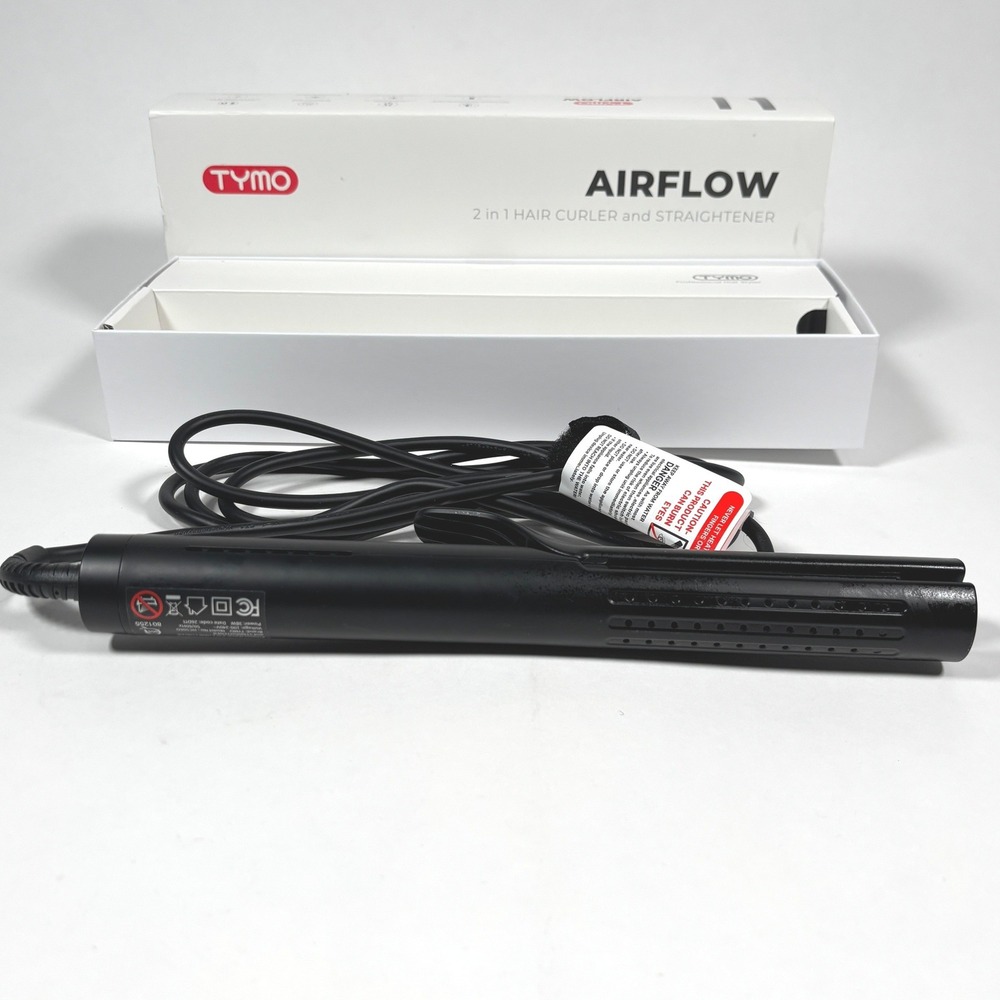TYMO Airflow 2 in 1 Hair Curler and Straightener Black HC101 5 Temps NEW